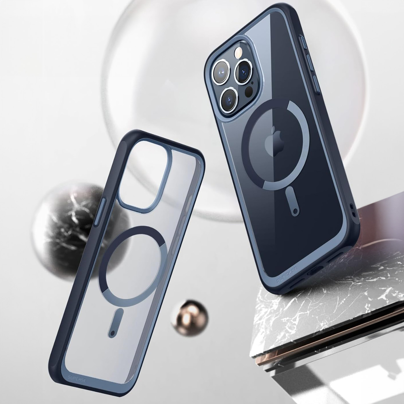 Etui Supcase UB Mag z MagSafe do iPhone 15 Pro, przezroczysto-niebieskie